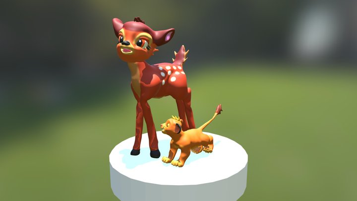 Bambi and Simba 3D Model