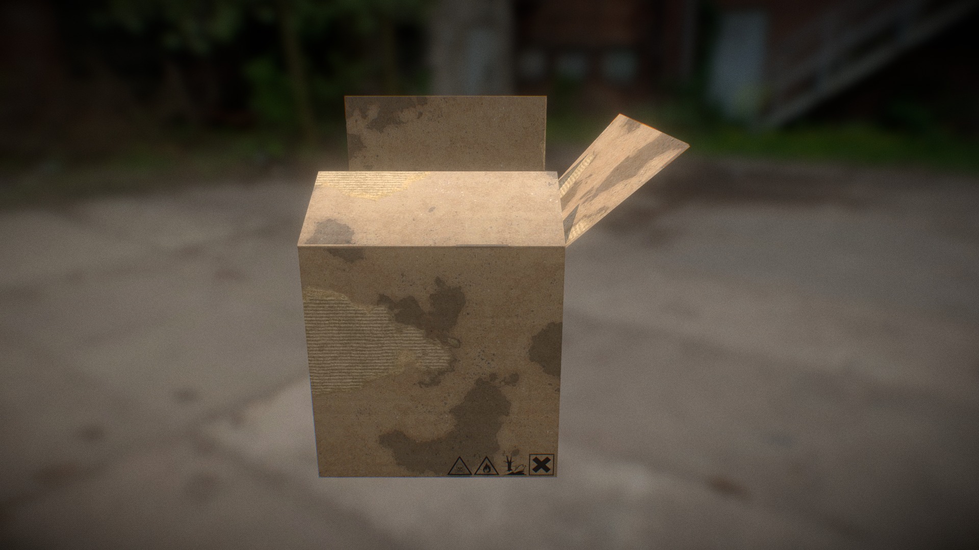 3D model cardboard box - This is a 3D model of the cardboard box. The 3D model is about a cardboard box on a table.