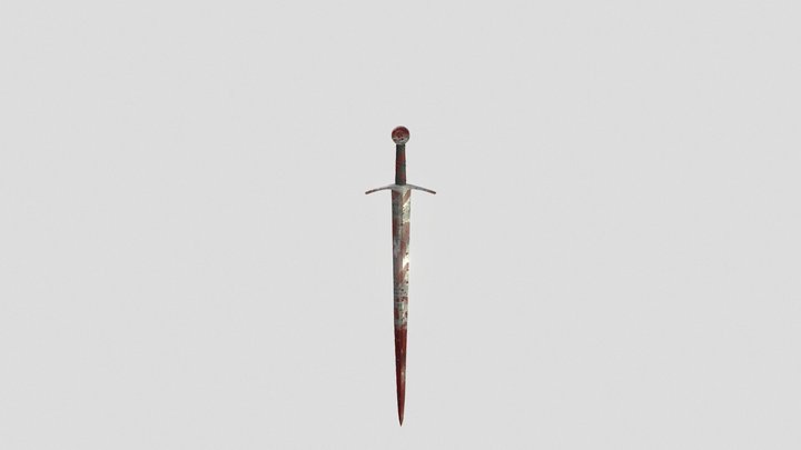 Battled Knight Sword 3D Model