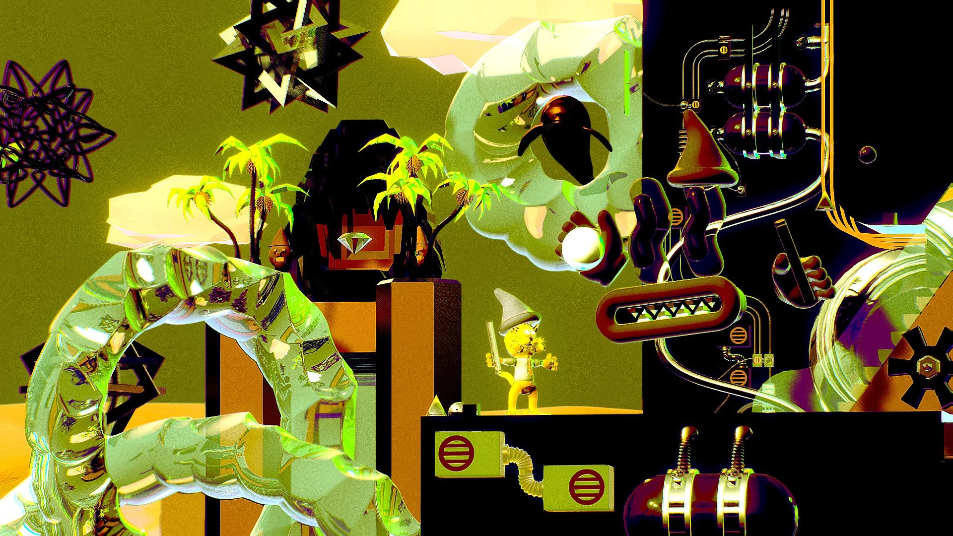Bubsy 3D Mage Scene