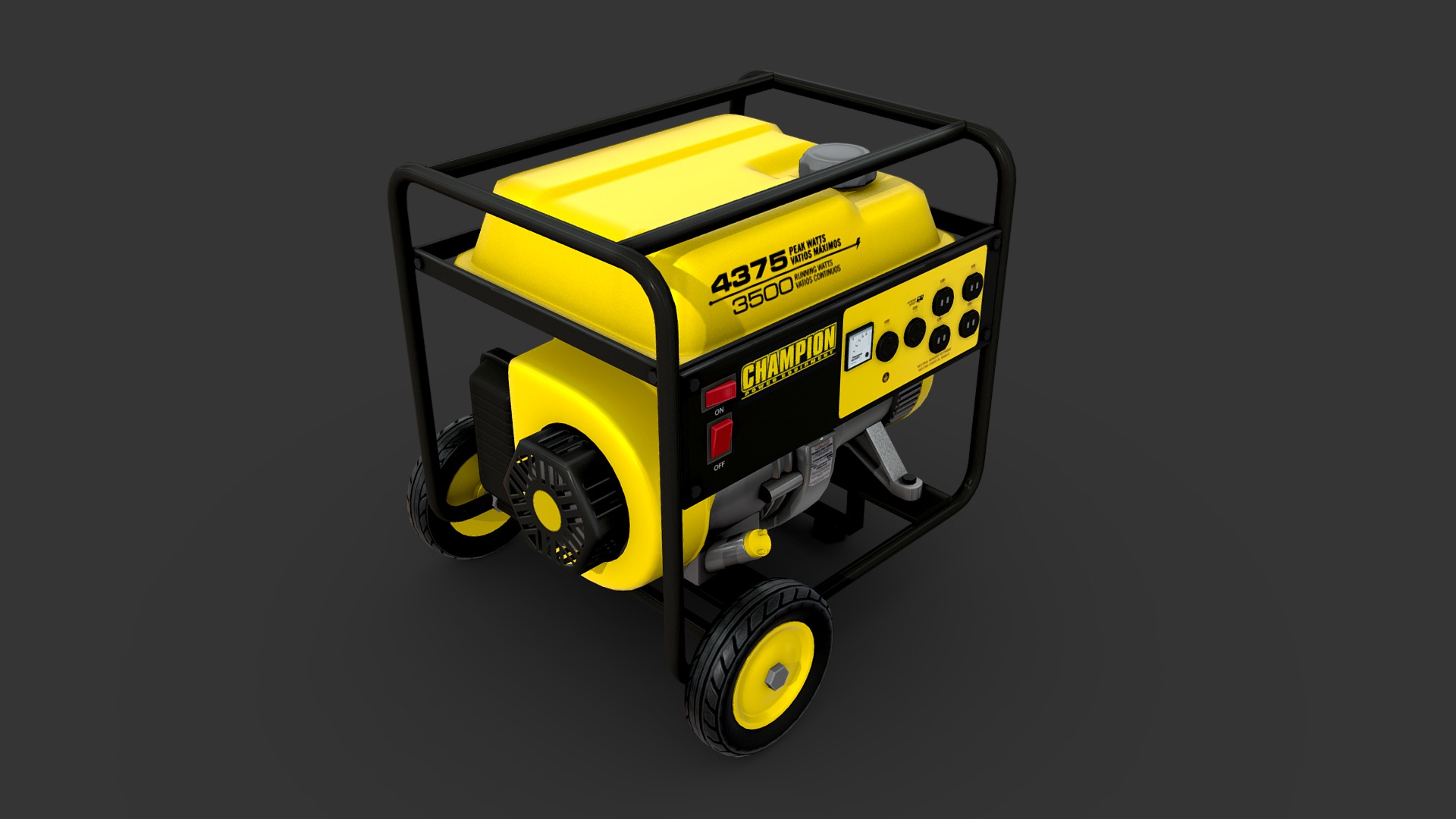 3D model Generator - This is a 3D model of the Generator. The 3D model is about a yellow and black forklift.