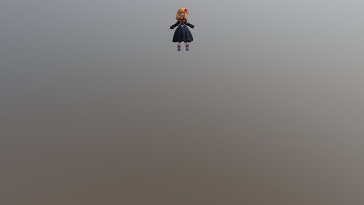 Little Girl T-Pose 3D Model