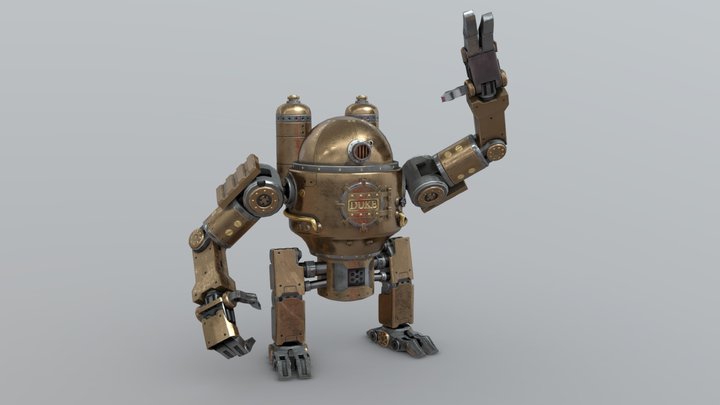 Steampunk Robot 3D Model
