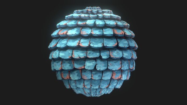 Test Stylized Roof Tile Free Texture 3D Model