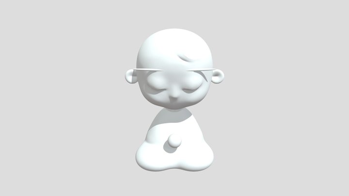 Meditating child 2 3D Model