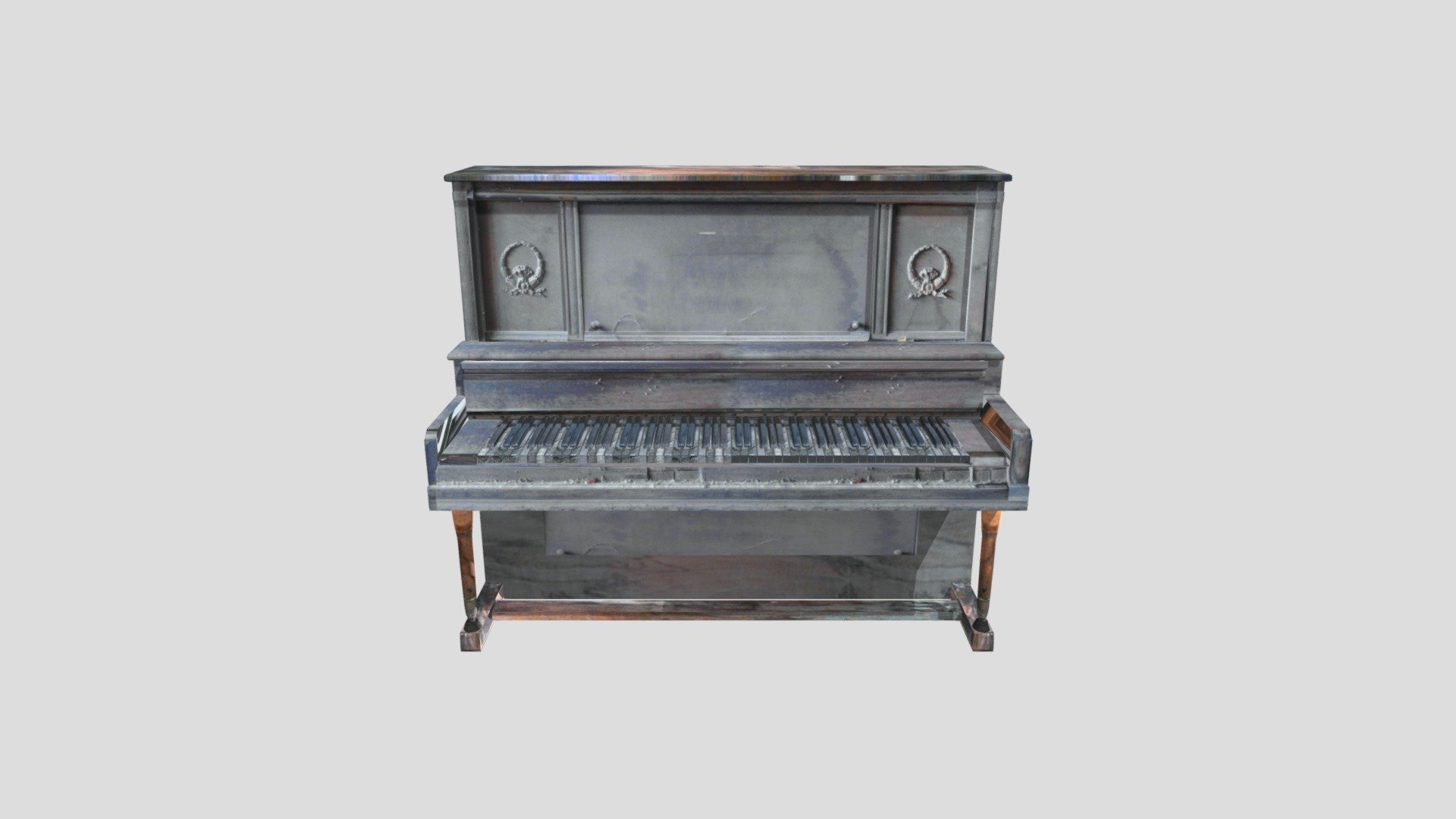Piano vertical abandonado