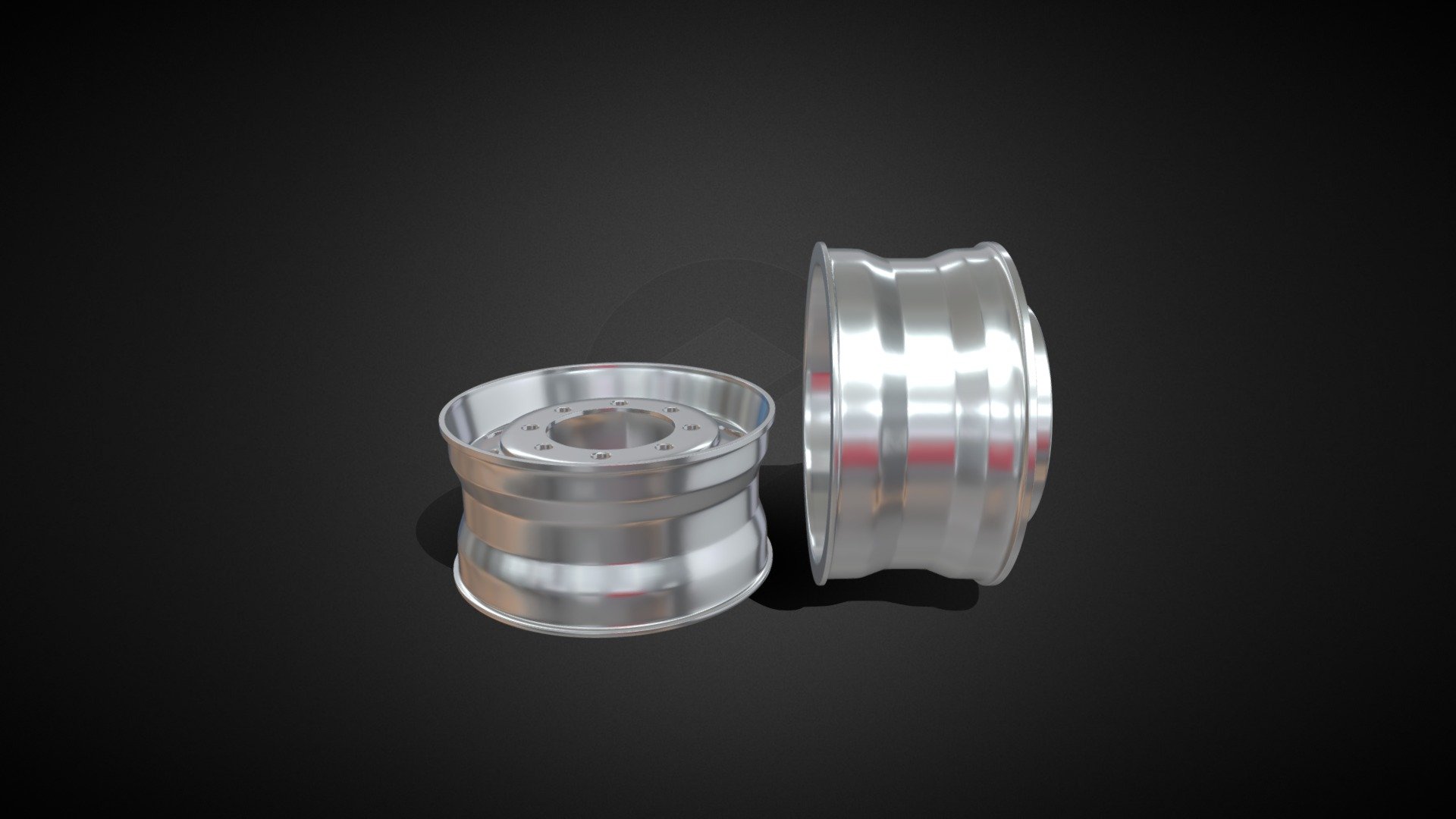 the wheel disk of a truck Low-poly 3D model