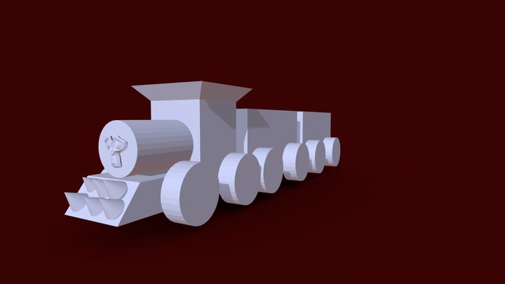 Monkey Toy Train 3D Model