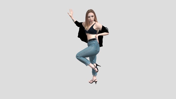 Dynamic Denim Pose – Modello 3D gratuito STL