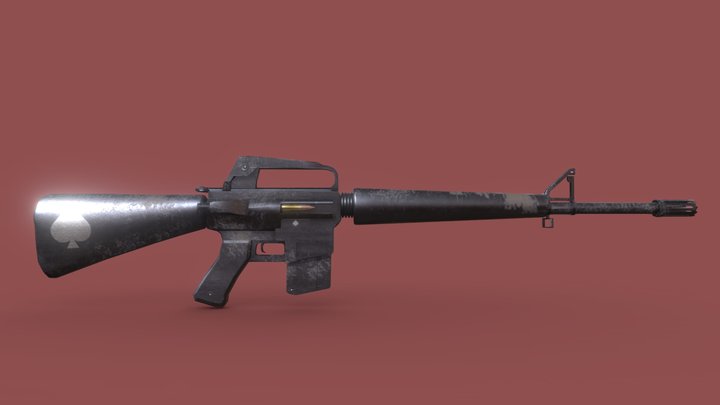 M16-AR (Weathered) 3D Model