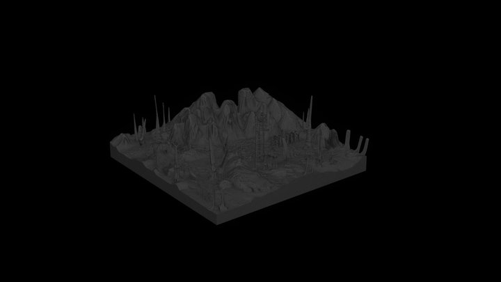 barren+landscape+3d+model 3D Model