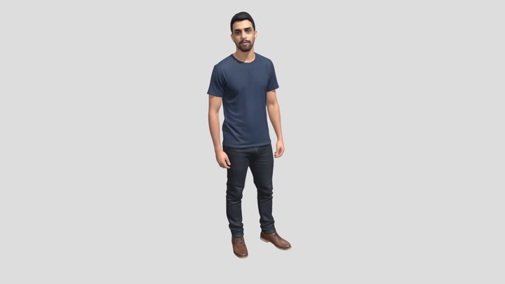 Casual Confidence In Blue T-Shirt – Modello 3D gratuito STL