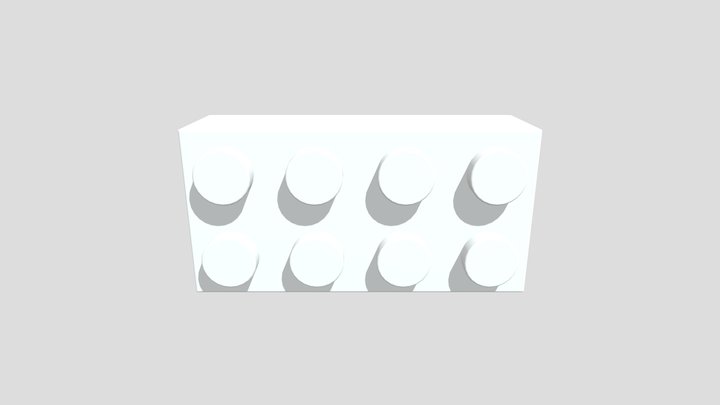 White Lego Brick 3D Model