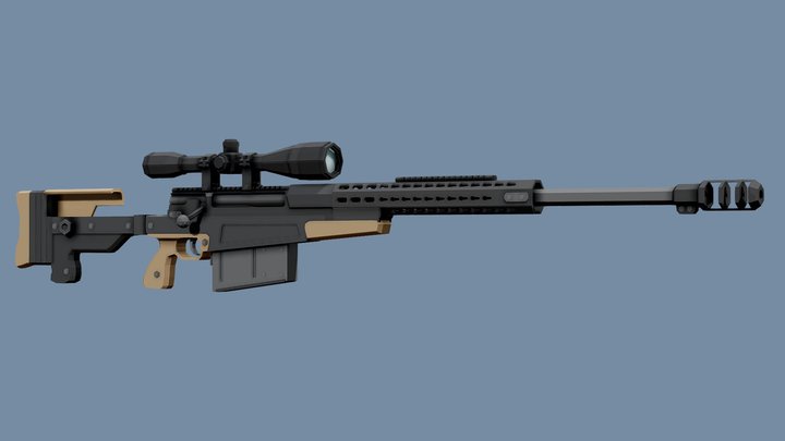 Low-Poly Accuracy International AX50 – Kostenloses 3D-Modell STL