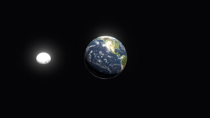Planeta tierra y luna 3D Model