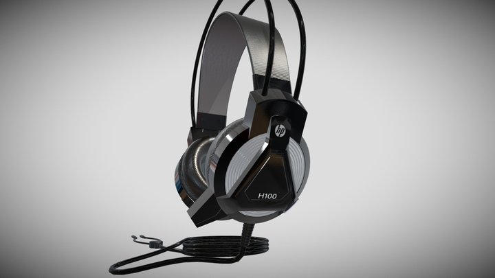HP H100 Gaming Headset with Mic 3D Model