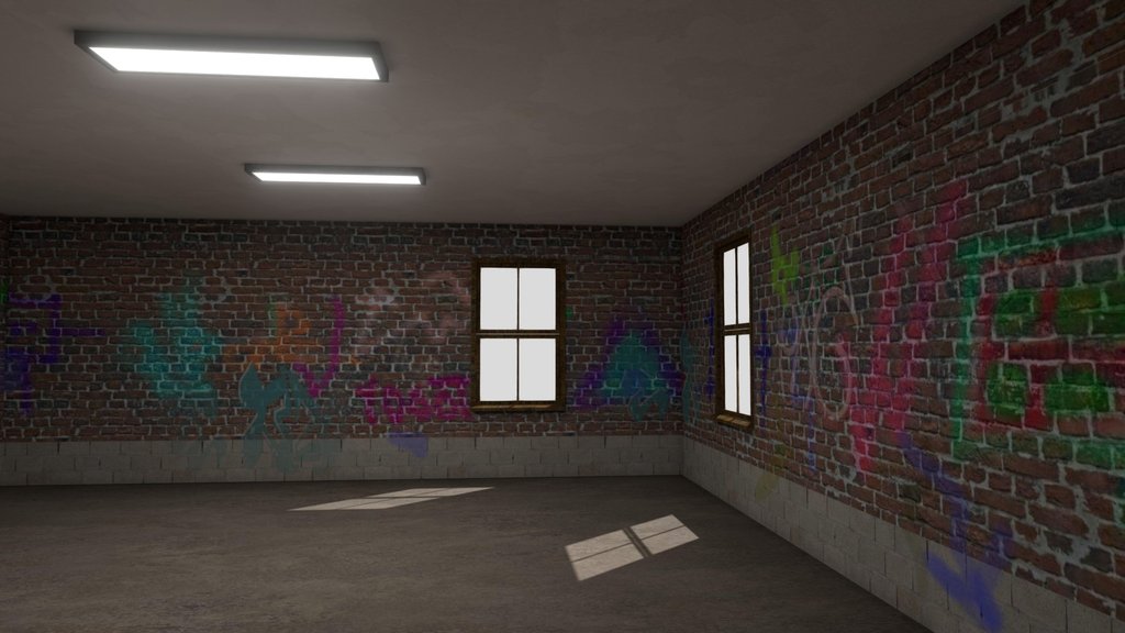 Low Poly Abandoned Brick Room