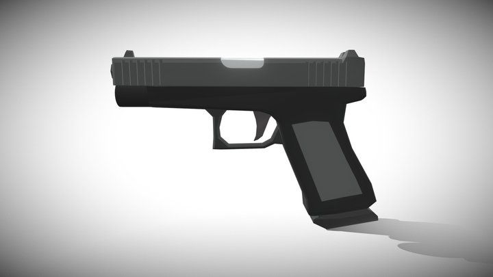 Pistol Low poly 3D Model
