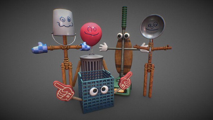 Trash and the Gang (From Fnaf) 3D Model