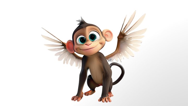Flying Monkey Disney Style 3D Model