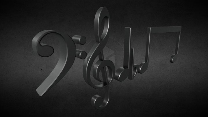 Music Notes 3D Model