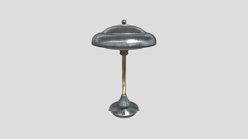 Art Deco Metallic Saucer Table Lamp