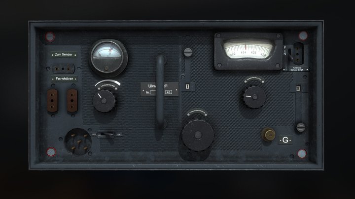 VHF German Receiver WW2 Radio 3D Model
