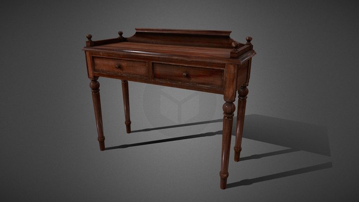 Victorian Antique Wooden Table – Game Ready 3D Model