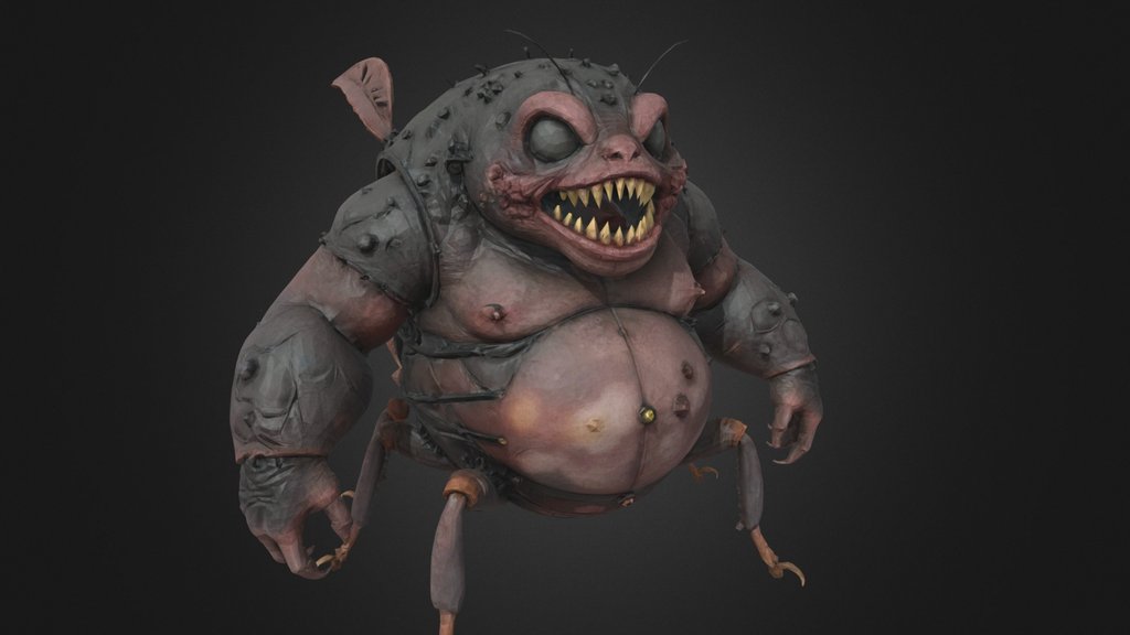 Disgusting Fat Insect Monster Creature