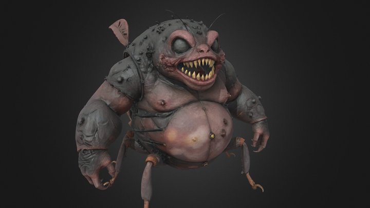 Disgusting Fat Insect Monster Creature