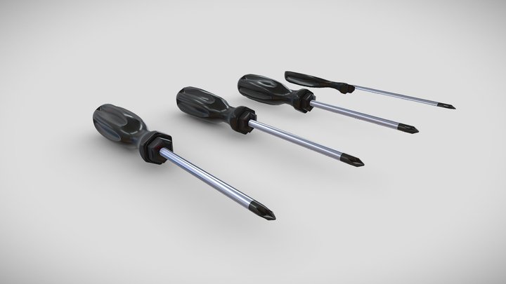 Screwdriver - subd / bevel / low poly 3D Model