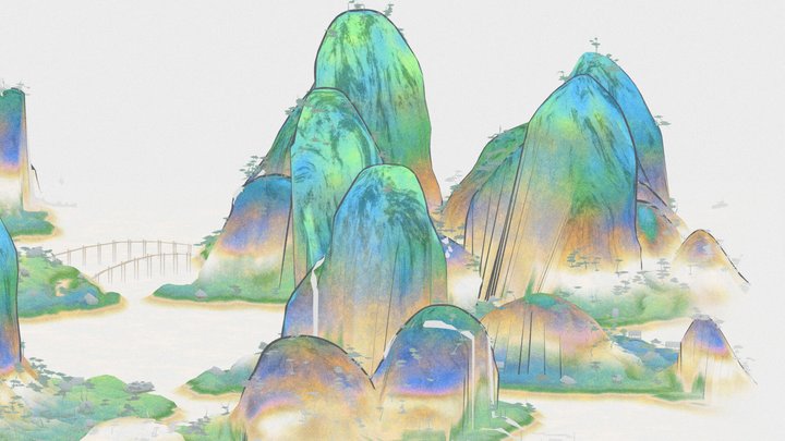 Mountain And River Scroll 3D Model