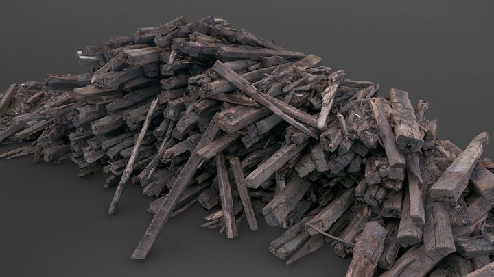 Old railroad wood 3D Model