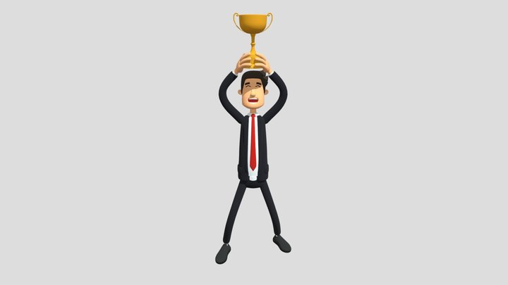 Professional 3D Office Gentleman Cartoon 3D Model