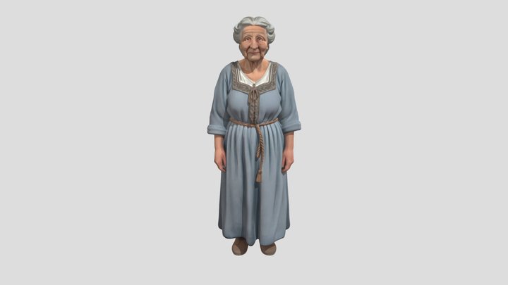 Old Woman in a Blue Dress – Modelo 3D gratuito STL