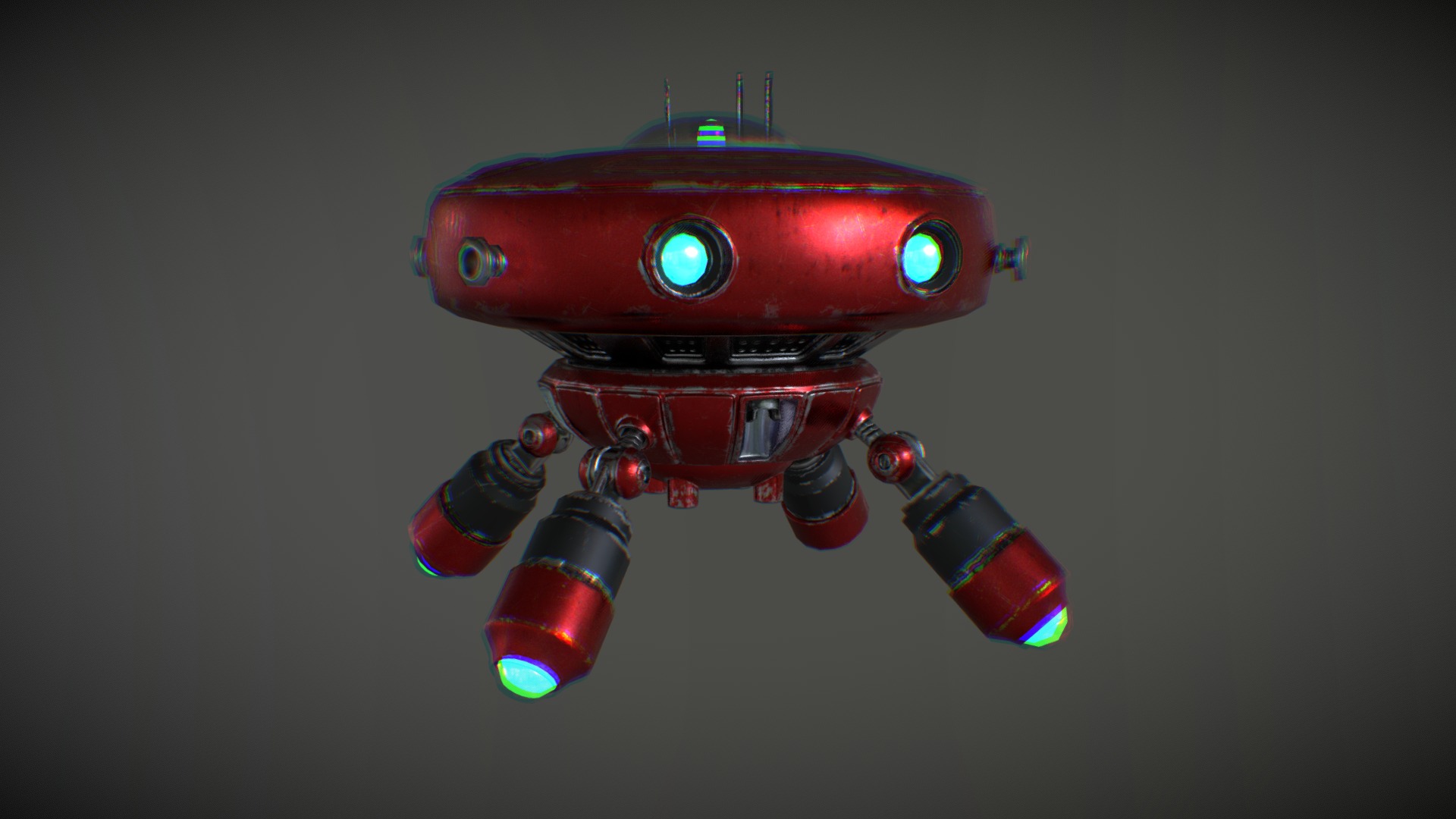 3D model Robot BOC662 - This is a 3D model of the Robot BOC662. The 3D model is about a red and black robot.