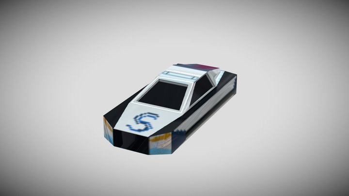 Cyber car lowpoly 3D Model
