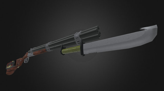 Quad Barrel Shotgun 3D Model