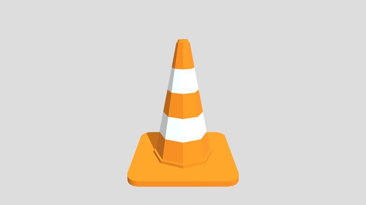 Low Poly Traffic Cone 3D Model