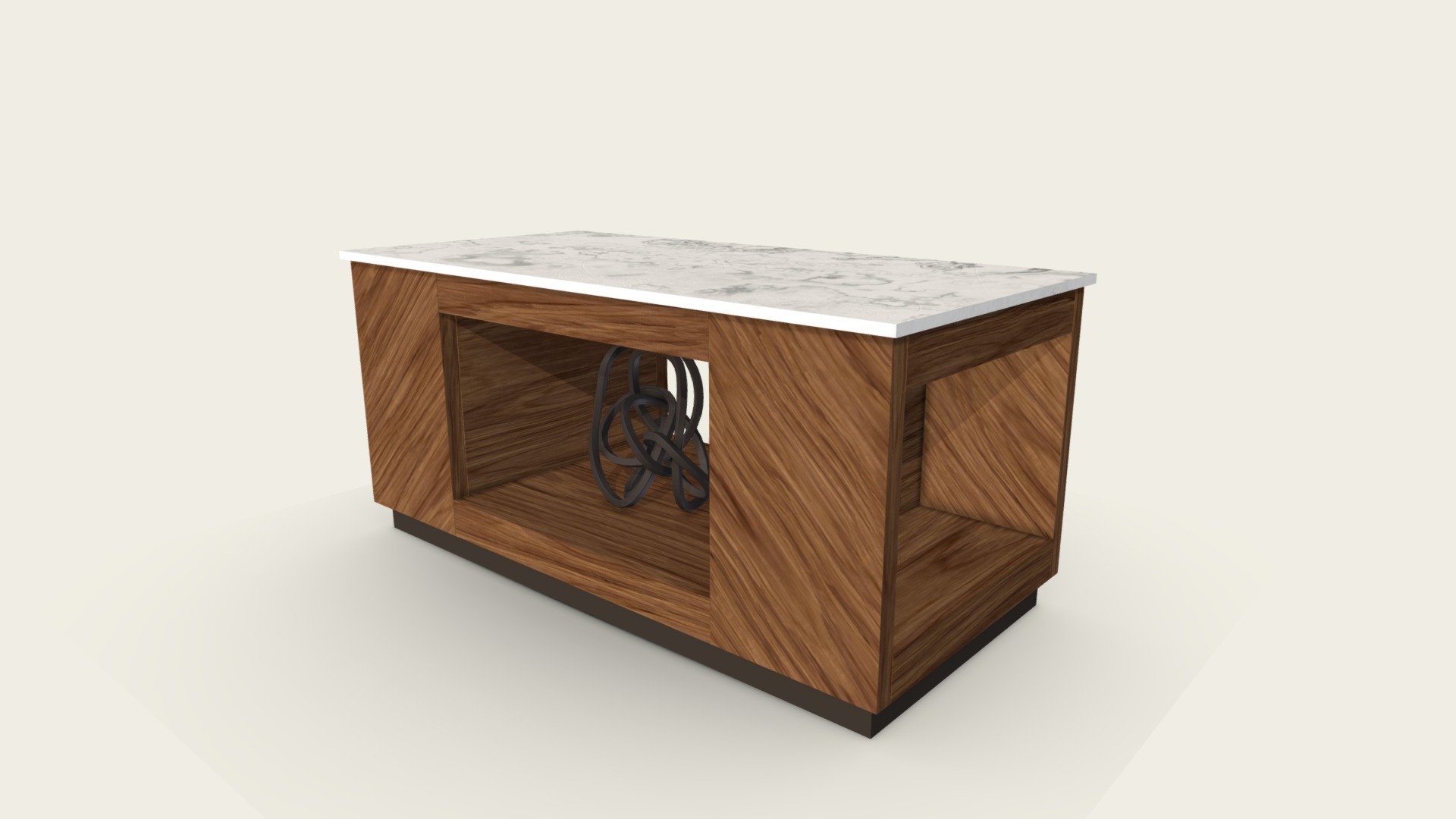 3D model Minimalistic Table - This is a 3D model of the Minimalistic Table. The 3D model is about a wooden box with a wheel.