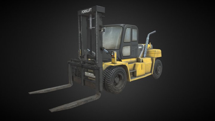 Industrial Forklift 3D Model