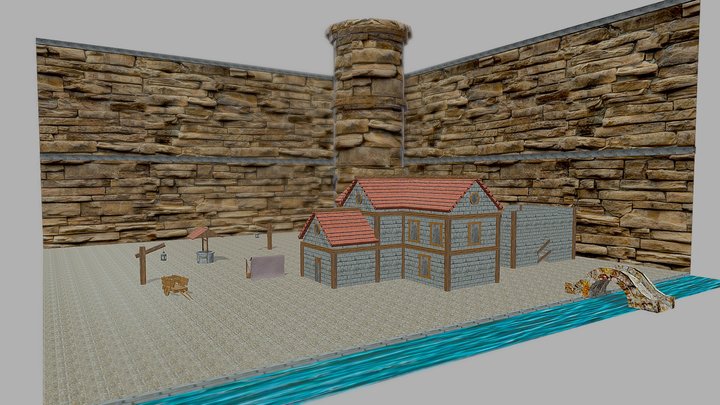 Entorno Modular Ciudad Amurallada 3D Model