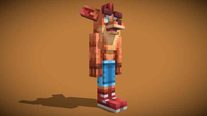Crash Bandicoot IAT (Minecraft Style) 3D Model