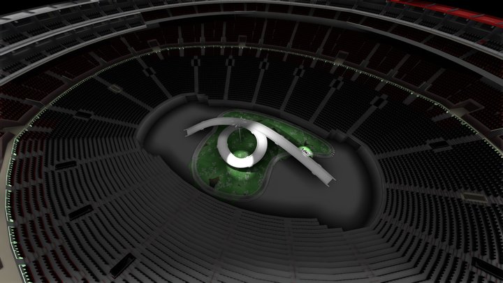 stadium m with cameras_fbx_Scene 3D Model