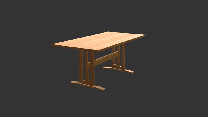 Bevel Solid Top Table 3D Model