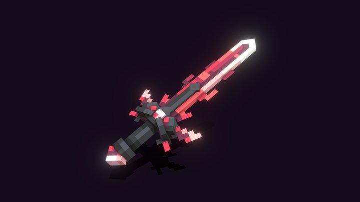 Red Crystal Sword - Blockbench 3D Model