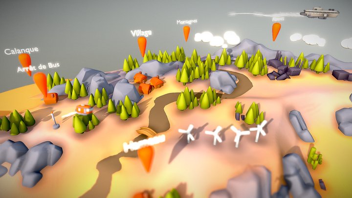 Desert Map 🗺️🏜️🌵🌞 3D Model