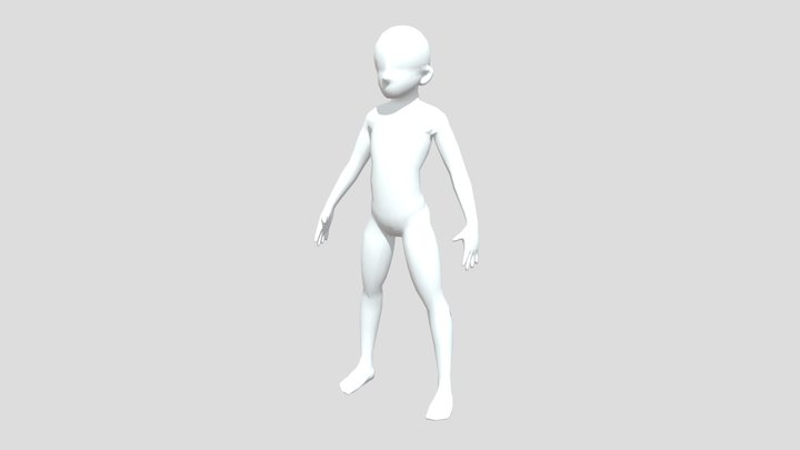Low Poly Base Character Mesh 3D Model