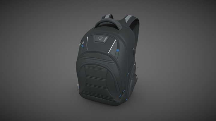 Black Bagpack 3D Model