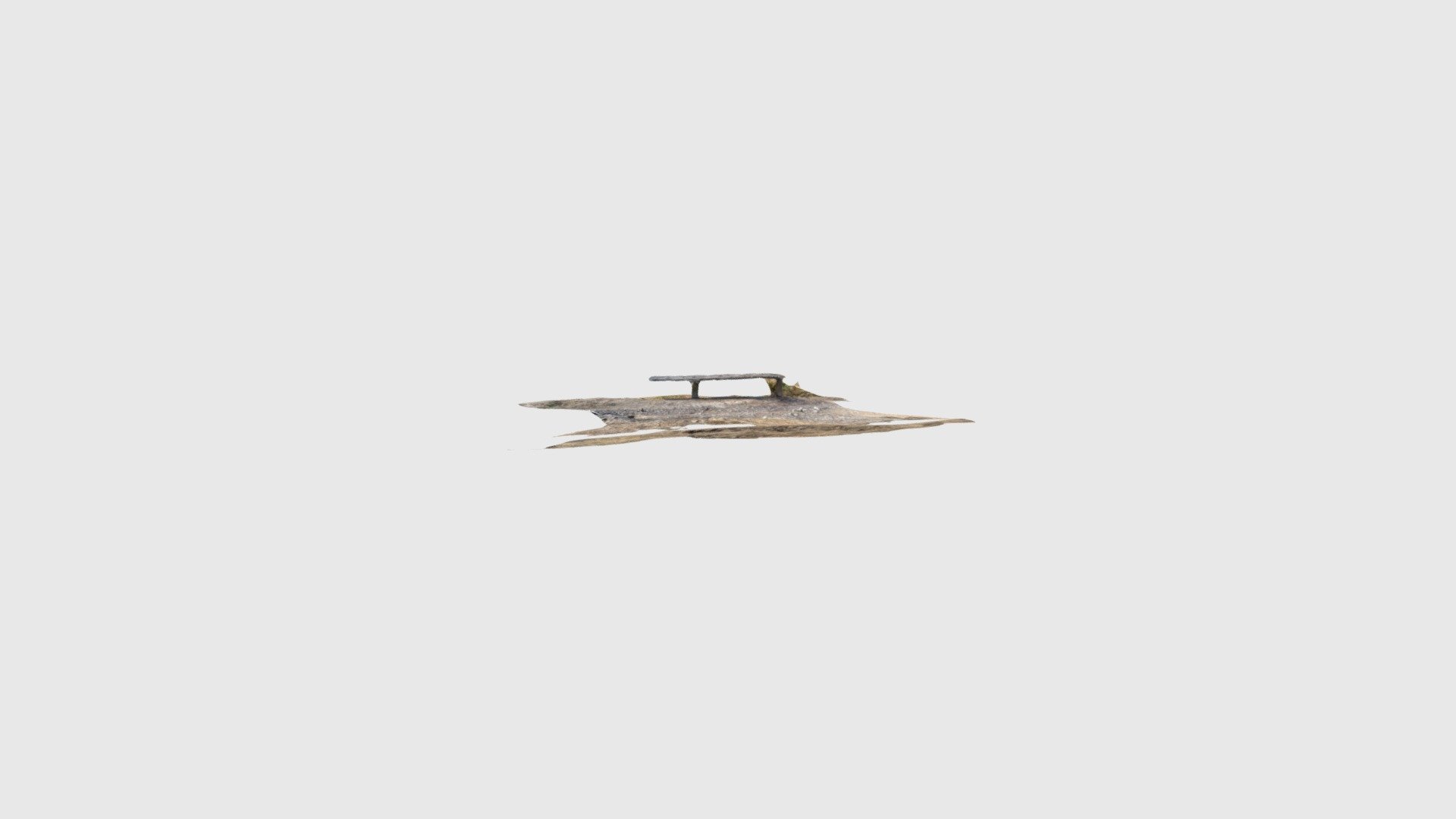 Weathered wooden seat on hills